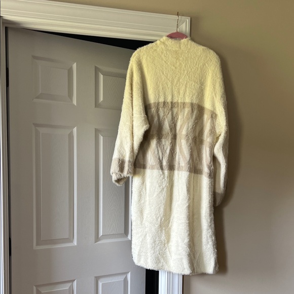 Anthropologie Cream Fuzzy Open-Front Cardigan - Picture 4 of 4